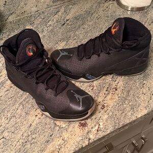 Black High-Top Sneakers with Logo